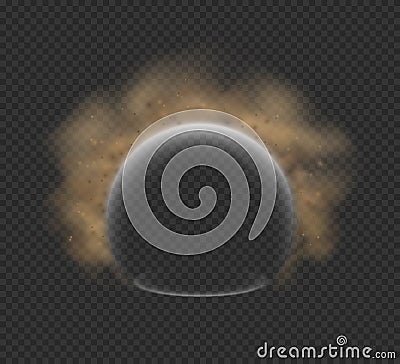 Shield against air pollution an air purification vector mock-up concept Vector Illustration