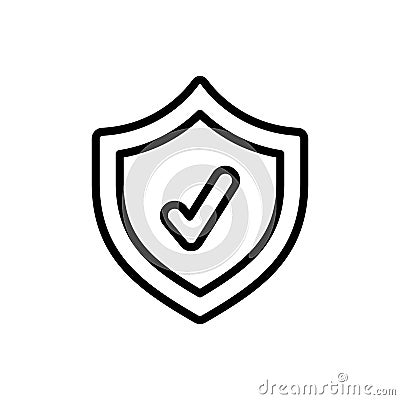 Shield antivirus protected icon. Simple line, outline vector elements of hacks icons for ui and ux, website or mobile application Stock Photo