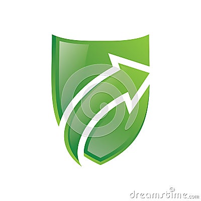 Shield Arrow green Logo Vector Vector Illustration