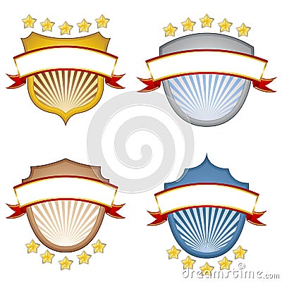 Shield banners Vector Illustration