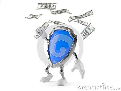 Shield character with money Stock Photo