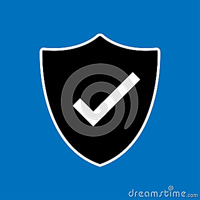 Shield with check mark icon vector. Approved and trusted product concept Vector Illustration