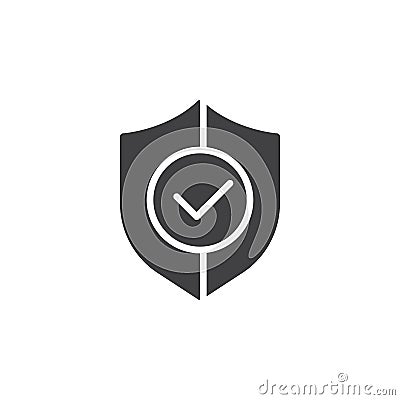 Shield with check mark icon vector, filled flat sign Vector Illustration