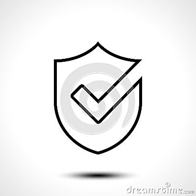 Shield check mark logo icon design template element Vector Illustration