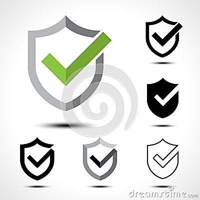 Shield check mark logo icon design template element Vector Illustration