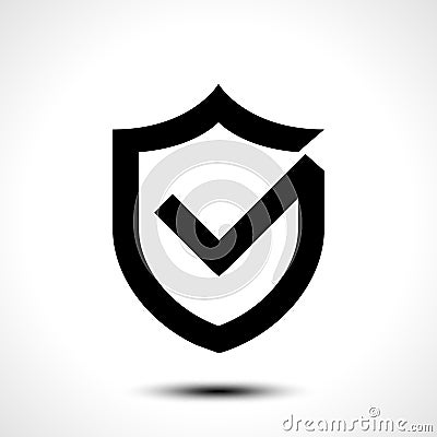 Shield check mark logo icon design template element Vector Illustration