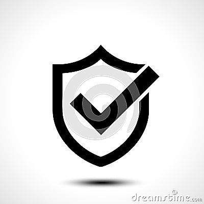 Shield check mark logo icon design template element Vector Illustration