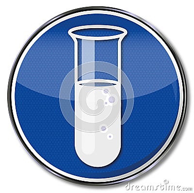 Shield with chemical tube Vector Illustration