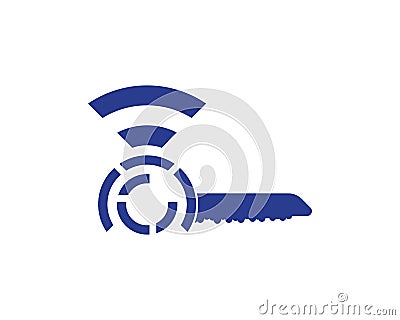 Shield conection internet logo template Vector Illustration