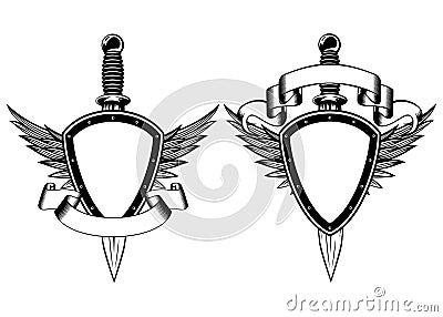 Shield and dagger Vector Illustration