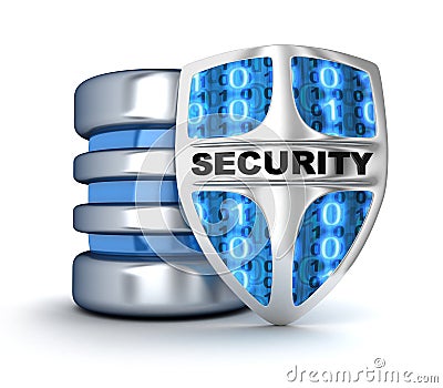 Shield and database Stock Photo