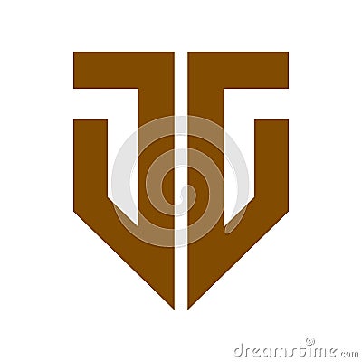 simple protective letter GG or TG Vector Illustration