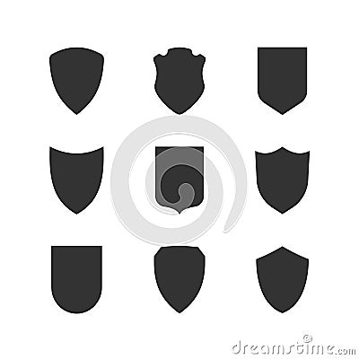 Shield frames simple icons set Vector Illustration