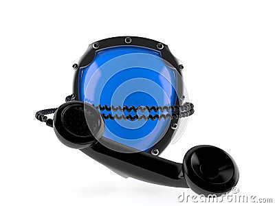 Shield with handset Stock Photo
