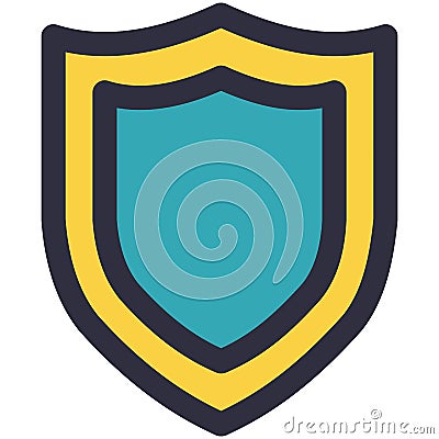 Shield icon protection, defense, guard flat vector design Vector Illustration