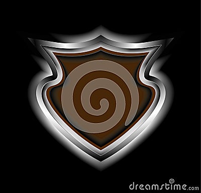 Shield isolated on black Vector Illustration