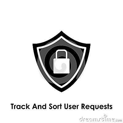 shield, lock, track and sort user requests icon. One of business collection icons for websites, web design, mobile app Stock Photo