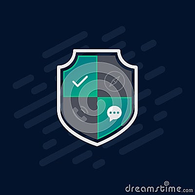 Shield logo / icon. Art illustration Vector Illustration