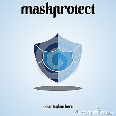 Shield with mask vector This vector is suitable for greeting cards or logos Vector Illustration