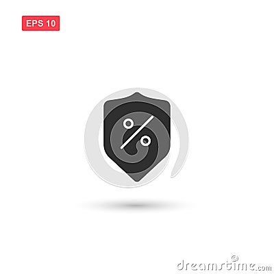 Shield percent sign icon vector isolated 2 Vector Illustration