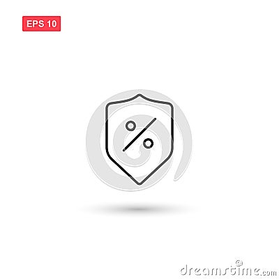 Shield percent sign icon vector isolated Vector Illustration