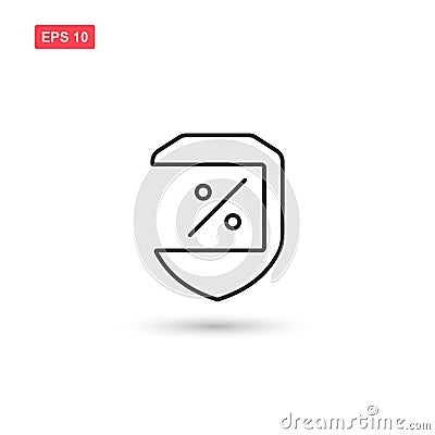 Shield percent sign icon vector isolated 5 Vector Illustration