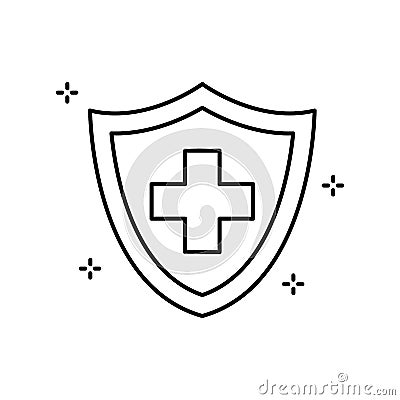 Shield, plus, medicine icon. Simple line, outline vector elements of hygiene icons for ui and ux, website or mobile application Stock Photo