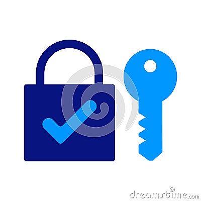 Password Recovery Padlock with Door Key Stock Photo