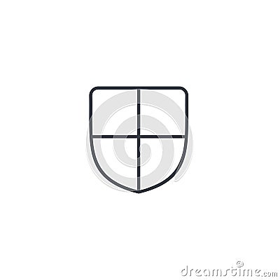 Shield, safety and protection thin line icon. Linear vector symbol Vector Illustration