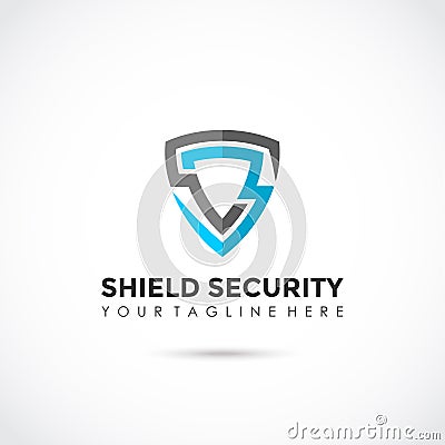 Shield Security Flat Logo Design. Vector Illustrator Eps.10 Vector Illustration