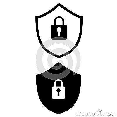 Shield security icon . armor illustration symbol. viral defense sign or logo. Vector Illustration
