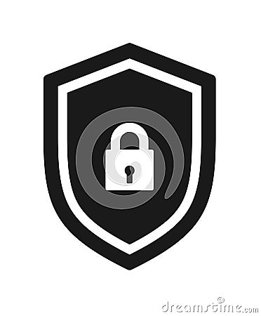Shield security lock icon Vector Illustration