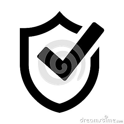 Shield security tick icon Vector Illustration