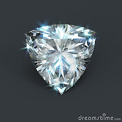 Shield shape unset diamond trillion cut Stock Photo