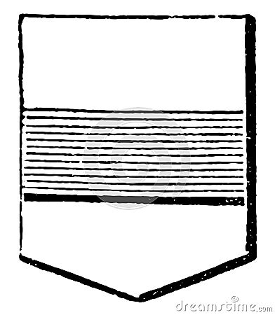 Shield Showing Fess may be more than one bar in an escutcheon, vintage engraving Vector Illustration