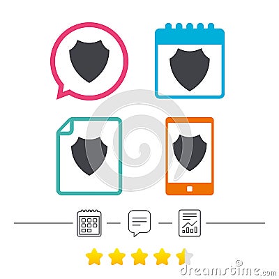 Shield sign icon. Protection symbol. Vector Illustration