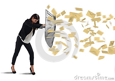 Shield spam Stock Photo