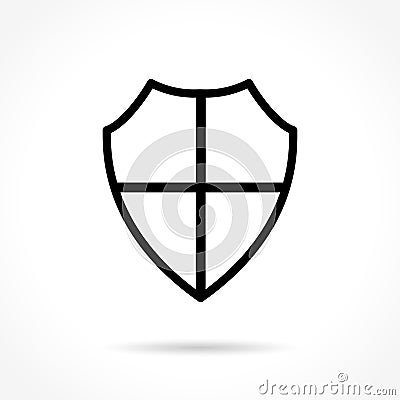 Shield thin line icon Vector Illustration