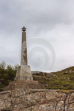 Shieldaig WW2 memorial, Scotland. Editorial Stock Photo