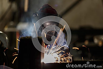 Shielded metal arc welding Stock Photo