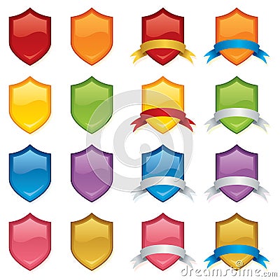Shields and Banners Vector Illustration