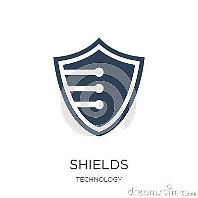 shields icon in trendy design style. shields icon isolated on white background. shields vector icon simple and modern flat symbol Vector Illustration