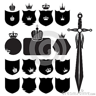 Shields and sword Vector Illustration