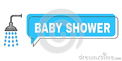 Shifted Baby Shower Conversation Bubble and Hatched Shower Icon Vector Illustration