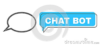 Shifted Chat Bot Chat Frame and Net Hint Cloud Icon Vector Illustration