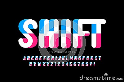 Shifted font Vector Illustration