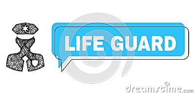 Shifted Life Guard Conversation Frame and Hatched Constable Icon Vector Illustration