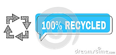 Shifted 100 percent Recycled Chat Cloud and Net Recycle Icon Stock Photo