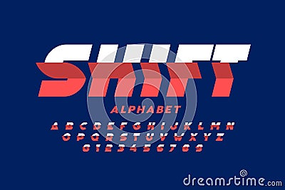 Shifted style modern font Vector Illustration