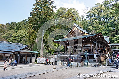 Himure Hachimangu shrine in Omihachiman, Shiga, Japan. The shrine was originally built in 131 Editorial Stock Photo